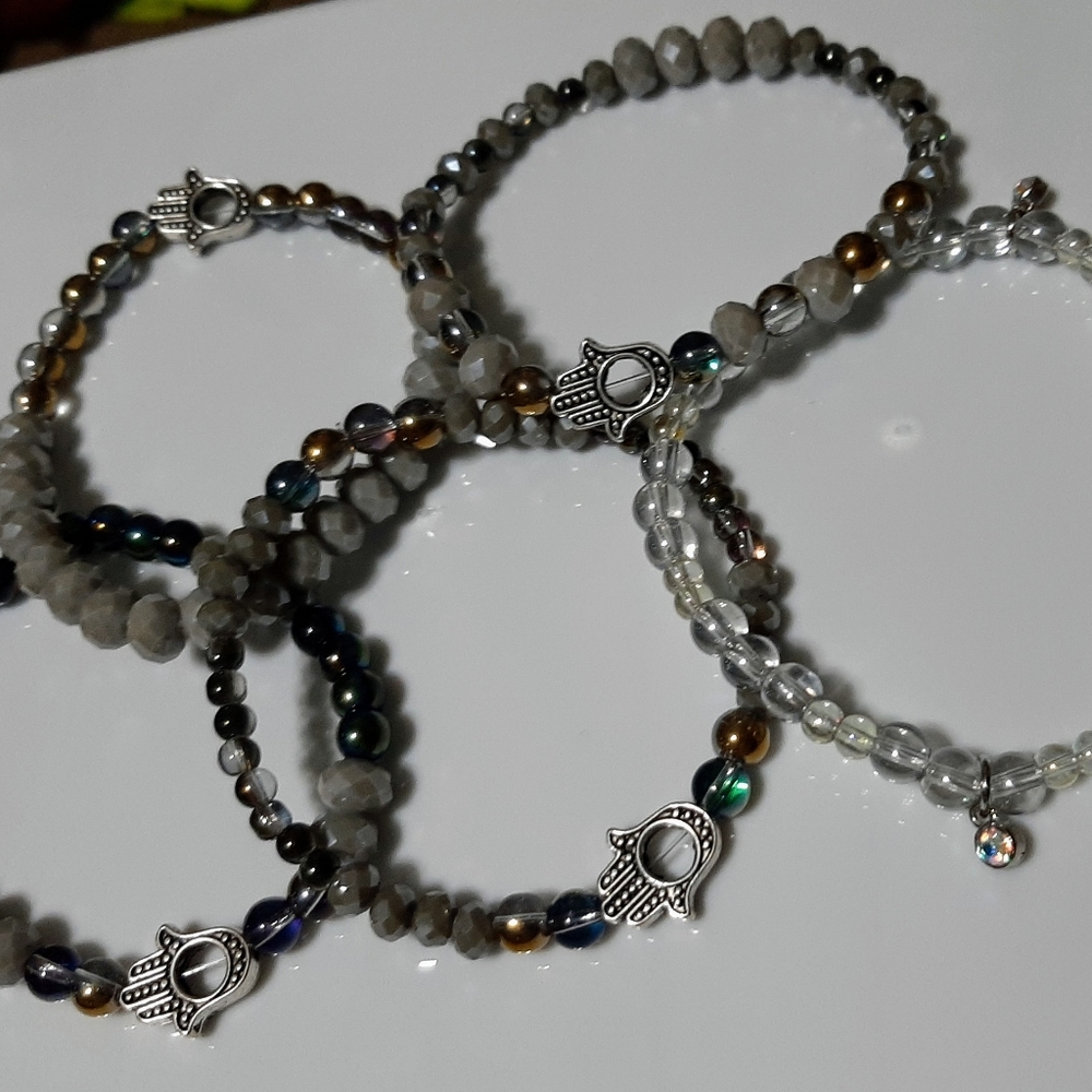 Hamsa Hand Silver Stack - image 2